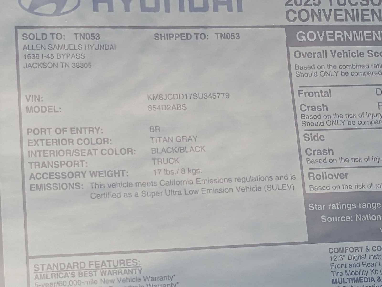 new 2025 Hyundai Tucson Hybrid car, priced at $38,500