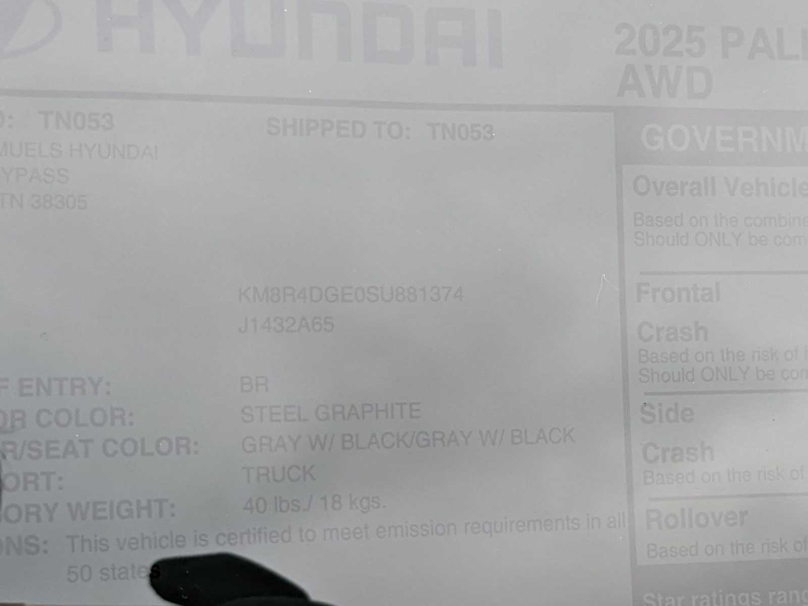 new 2025 Hyundai Palisade car, priced at $48,924