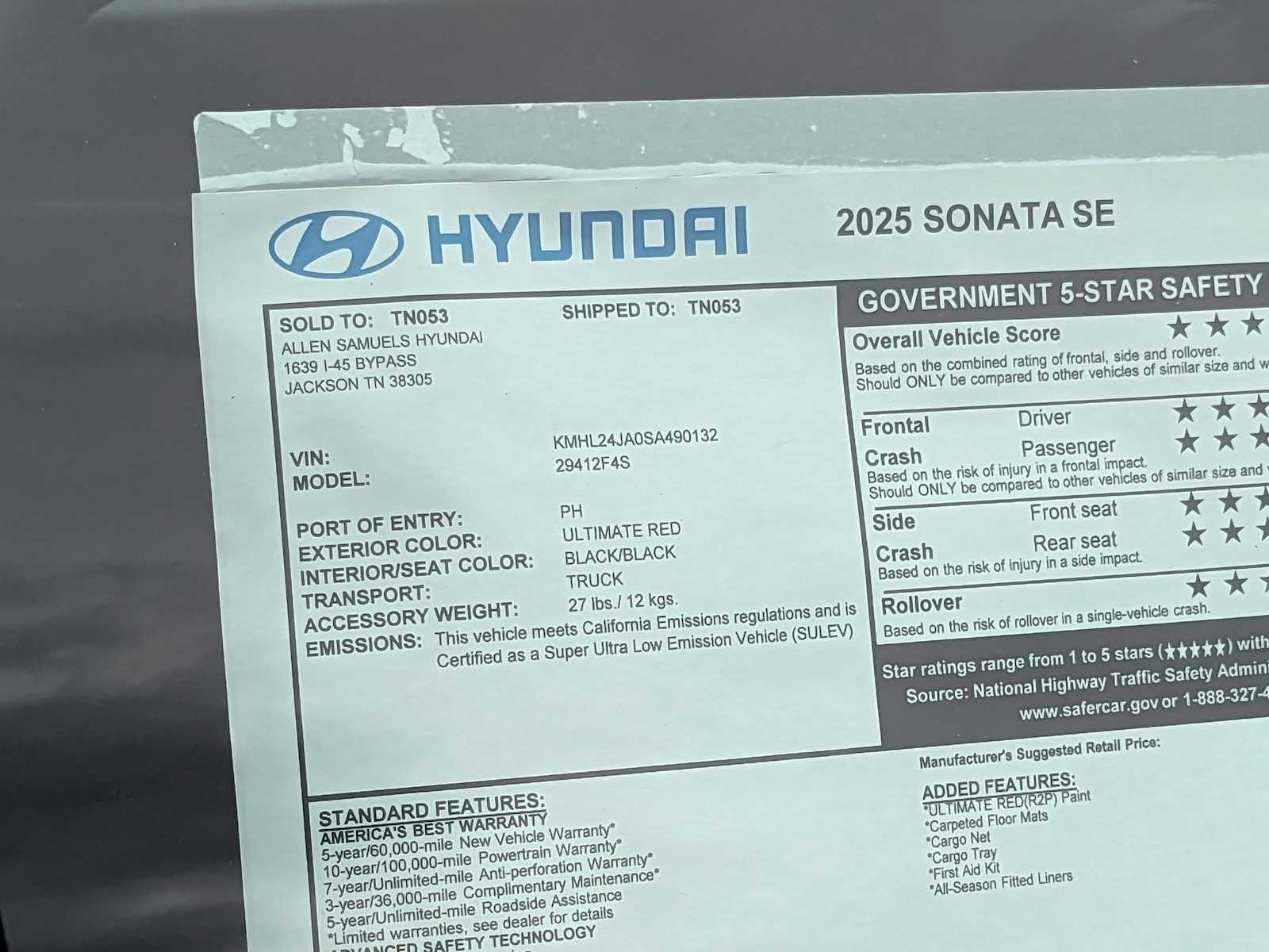 new 2025 Hyundai Sonata car, priced at $27,969