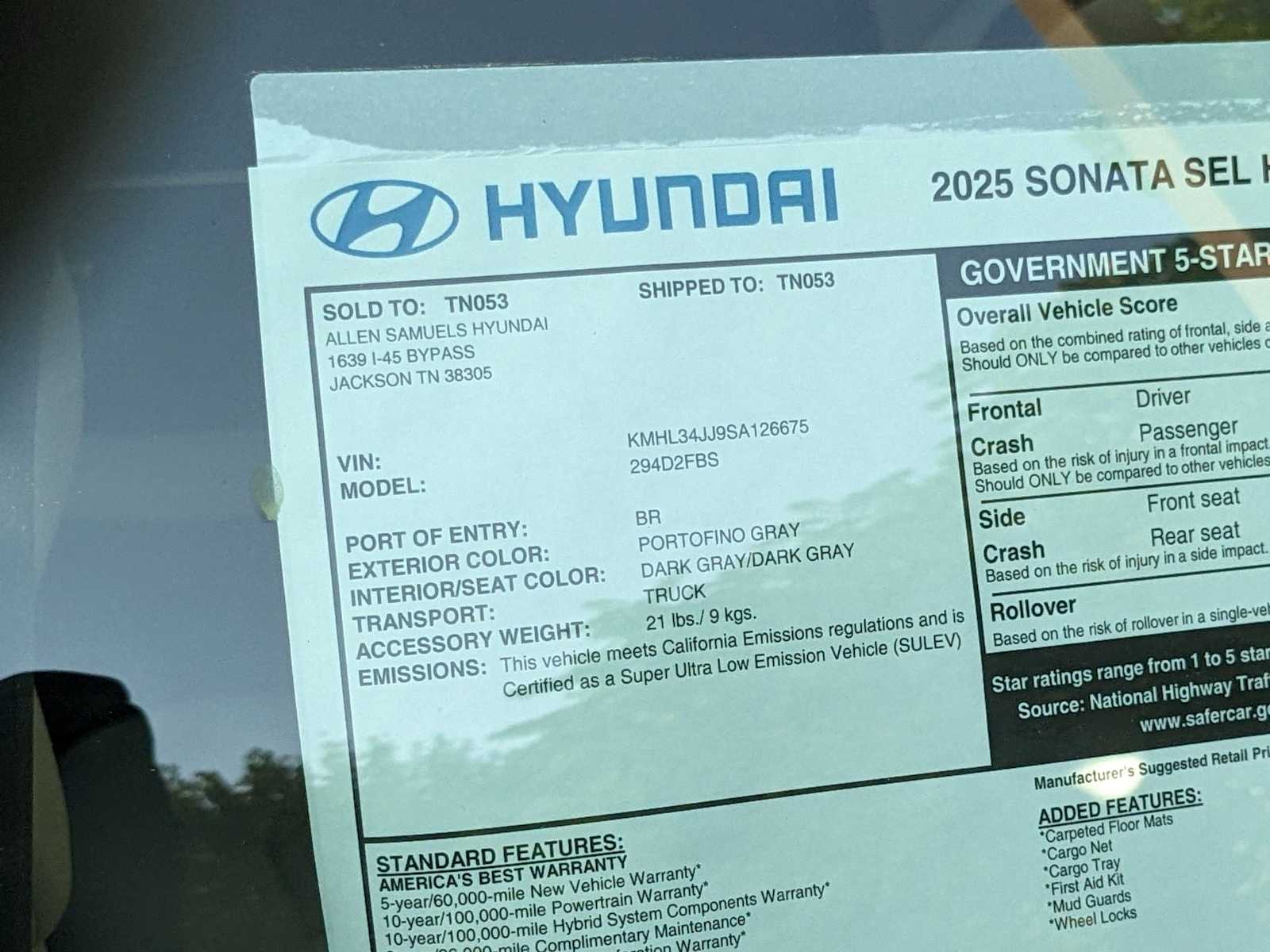 new 2025 Hyundai Sonata Hybrid car, priced at $33,080