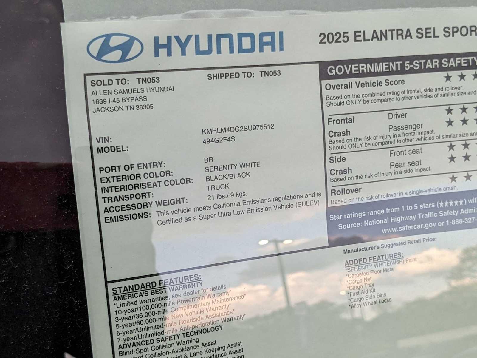 new 2025 Hyundai Elantra car, priced at $24,540