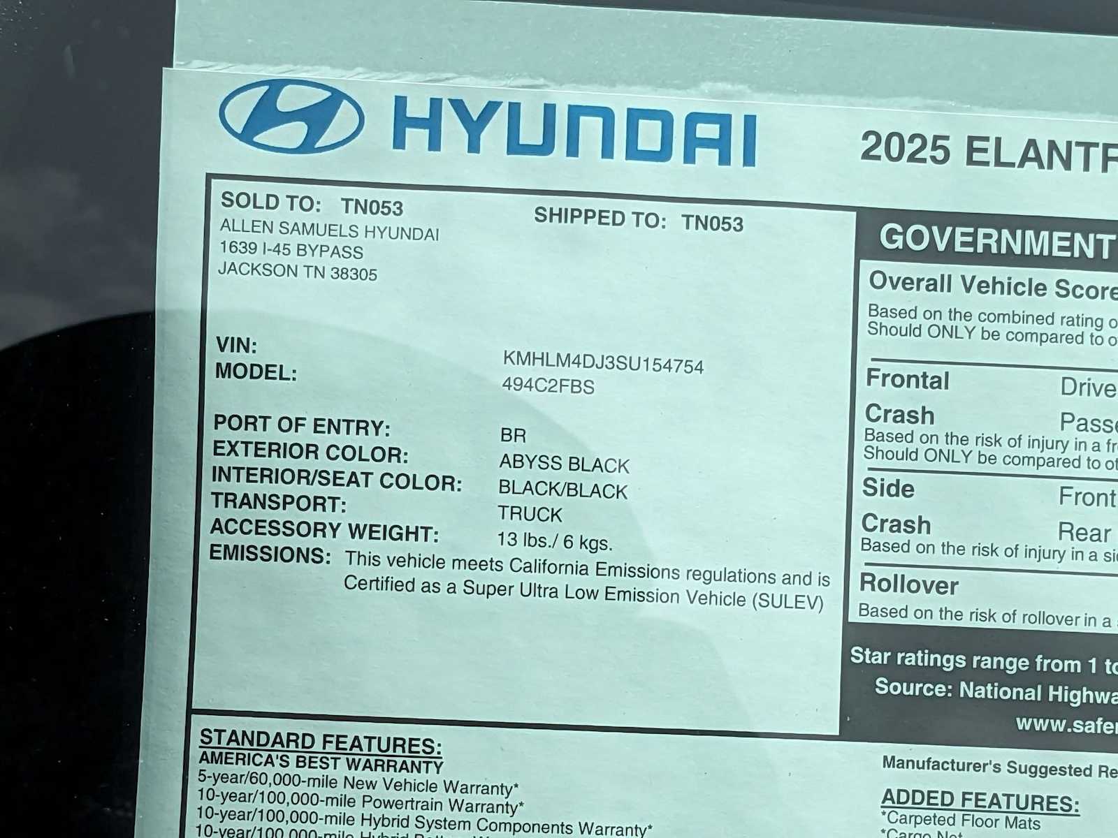 new 2025 Hyundai Elantra Hybrid car, priced at $26,431