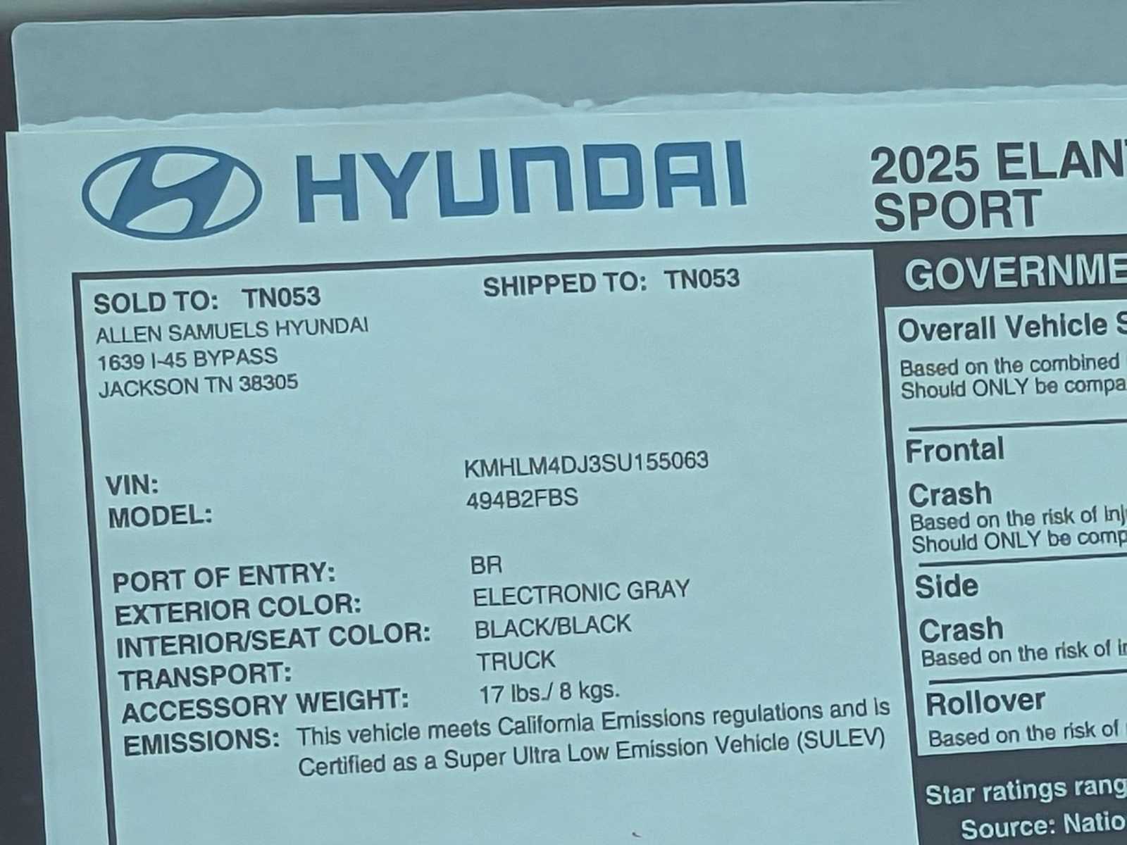 new 2025 Hyundai Elantra Hybrid car, priced at $29,205