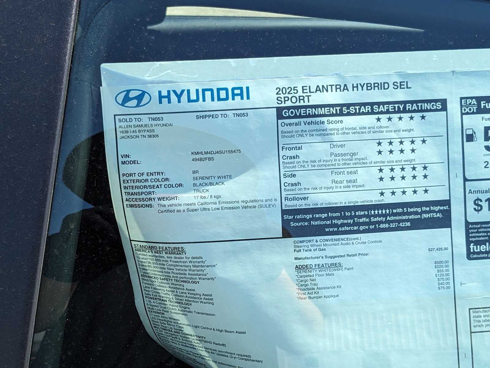 new 2025 Hyundai Elantra Hybrid car, priced at $29,705